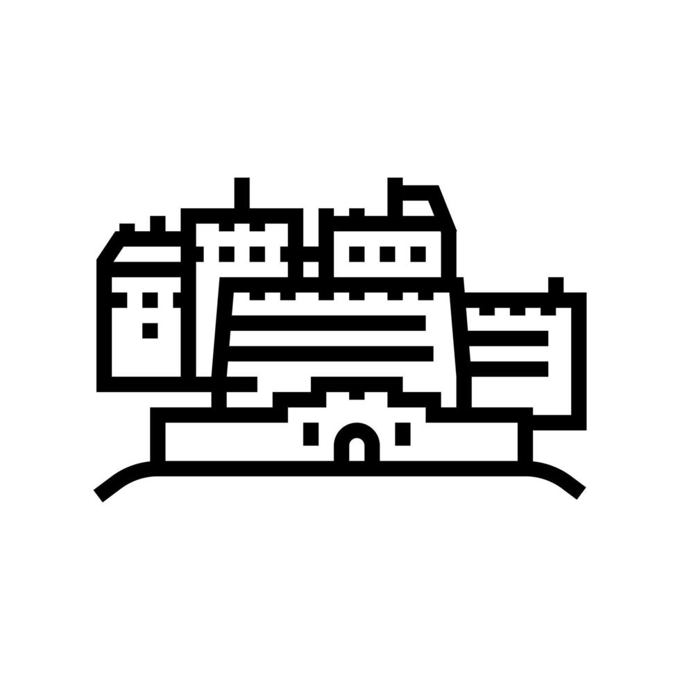 edinburgh castle line icon vector illustration