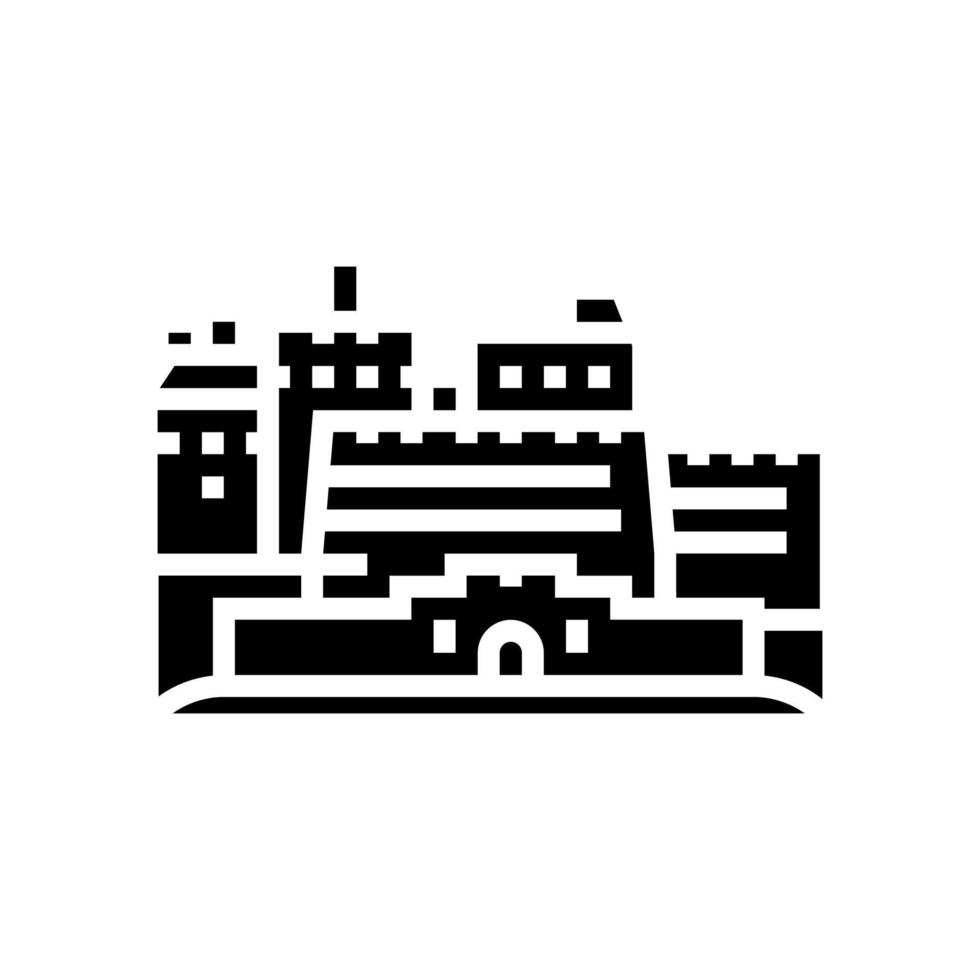 edinburgh castle glyph icon vector illustration