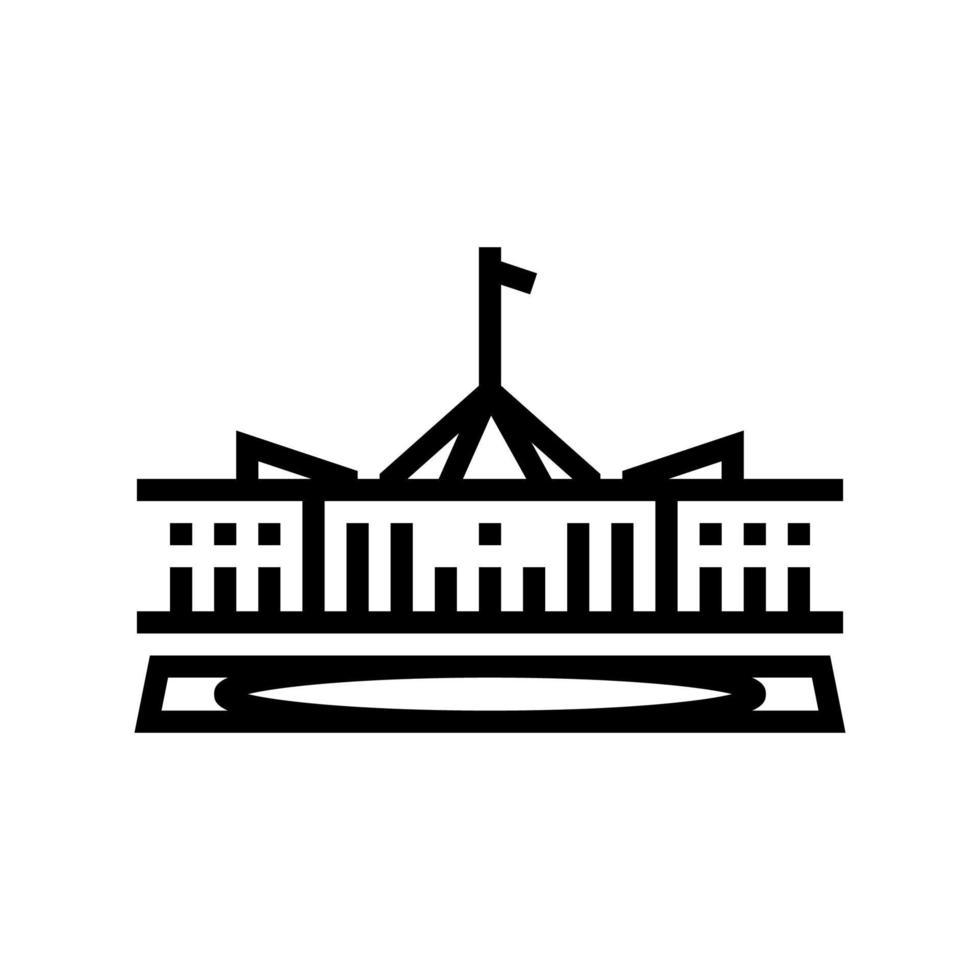 ilustración de vector de icono de línea de ciudad de canberra