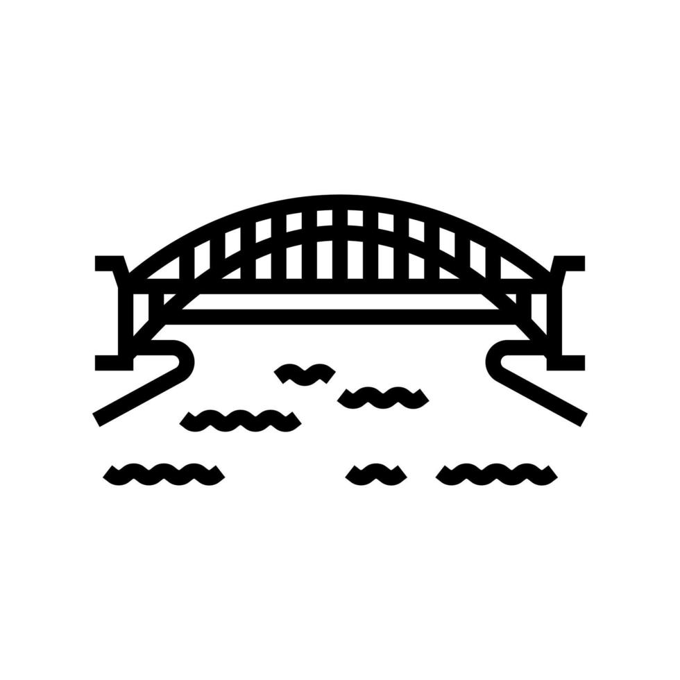 harbor bridge line icon vector illustration