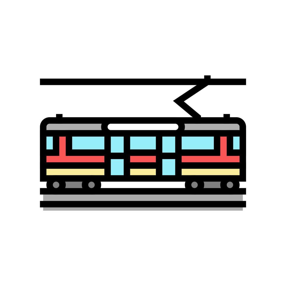 city circle tram color icon vector illustration