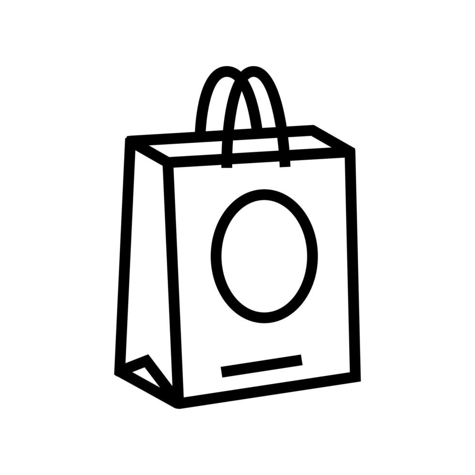 ilustración de vector de icono de línea de bolsa de regalo