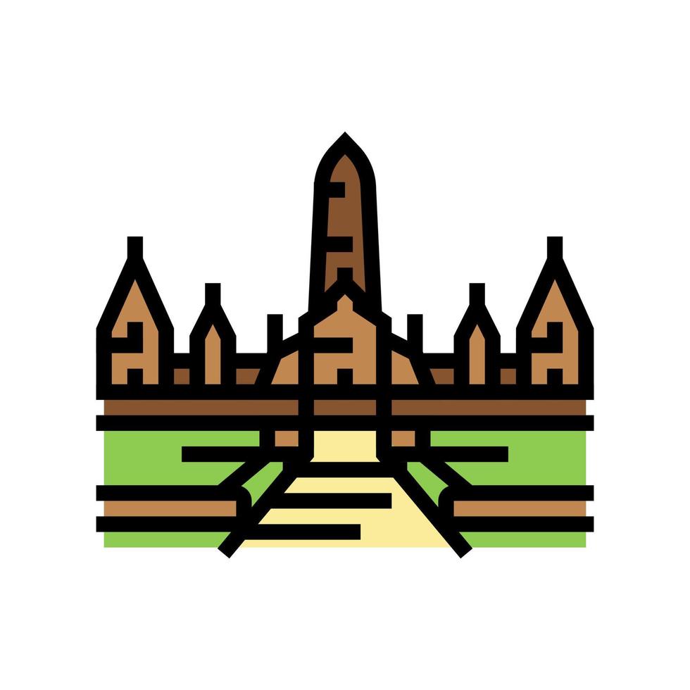 ayutthaya historical building color icon vector illustration