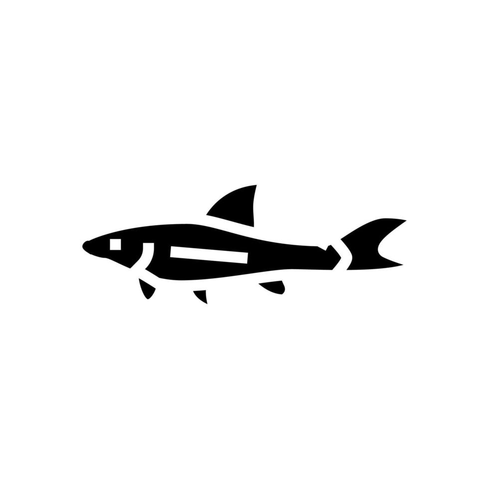 otocinclus fish glyph icon vector illustration