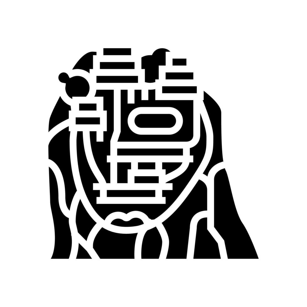 sigiriya on mountain glyph icon vector illustration
