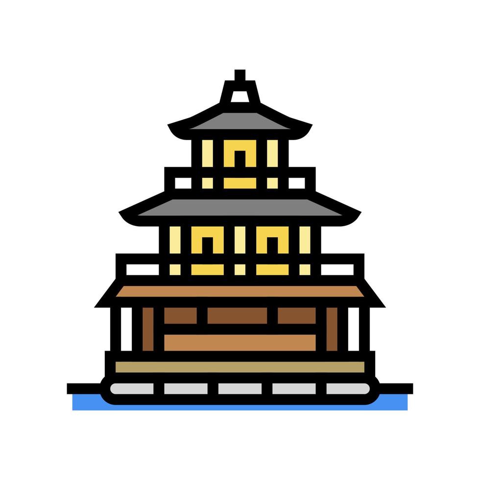 golden pavilion color icon vector illustration