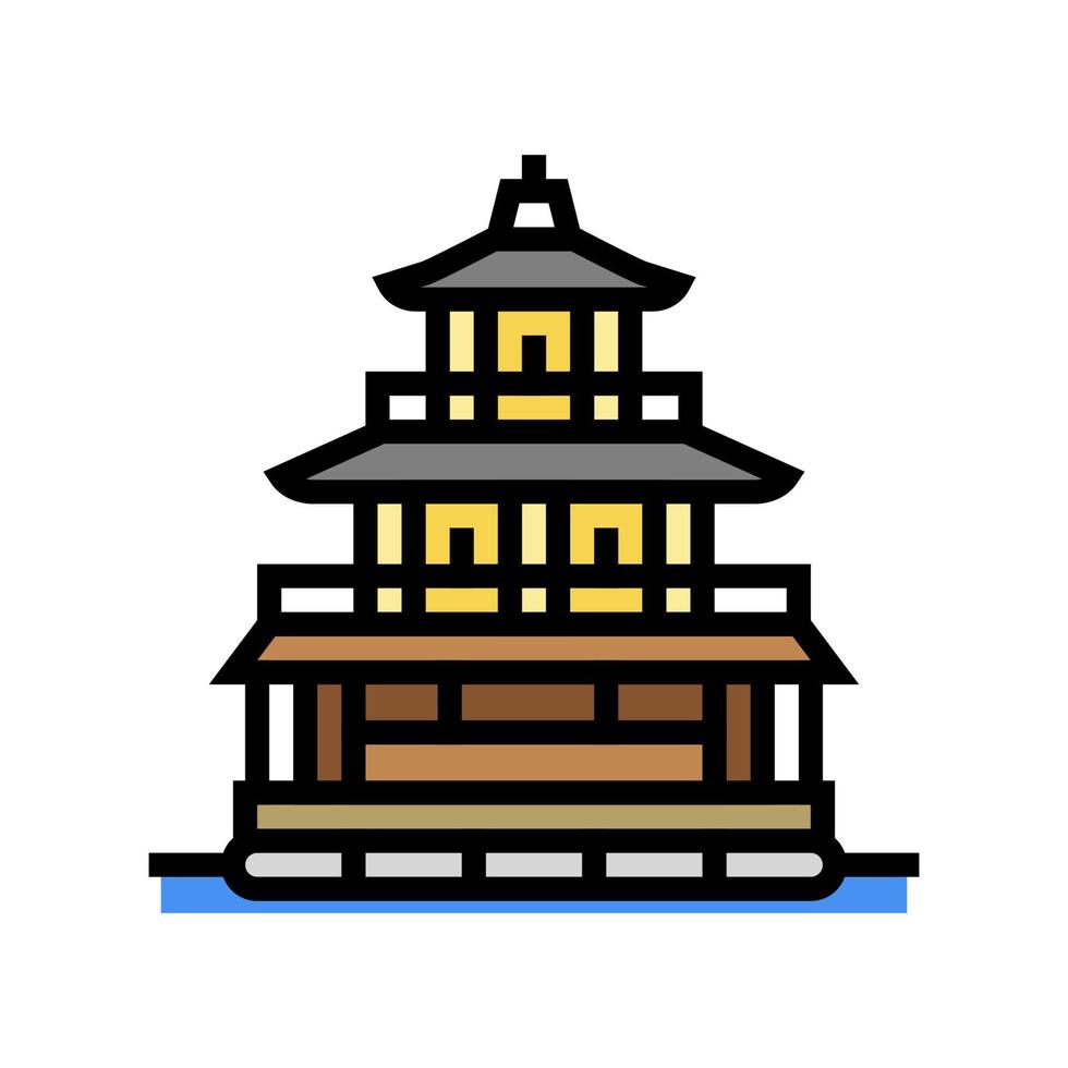 golden pavilion color icon vector illustration