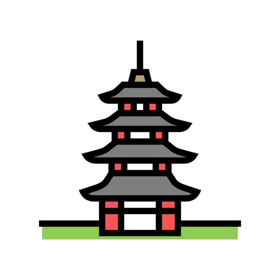 pagoda asia building color icon vector illustration