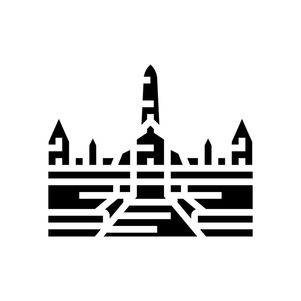 ayutthaya historical building glyph icon vector illustration