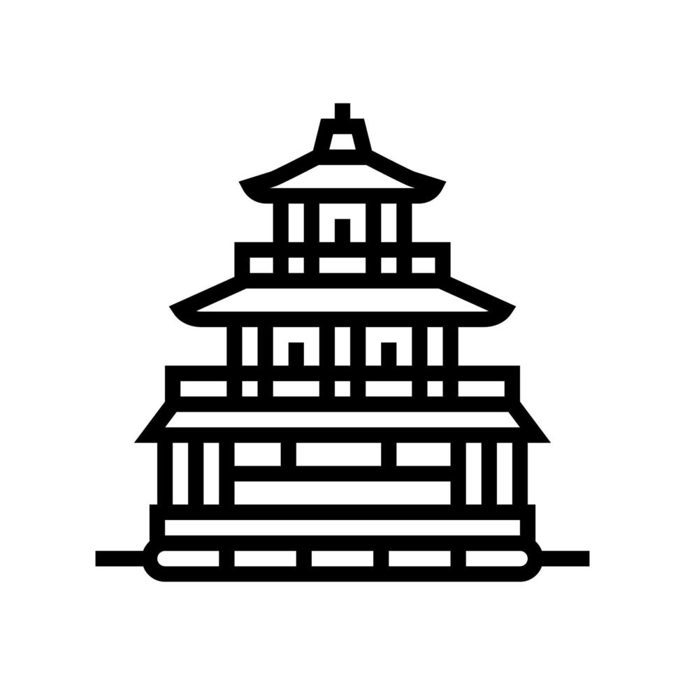 golden pavilion line icon vector illustration