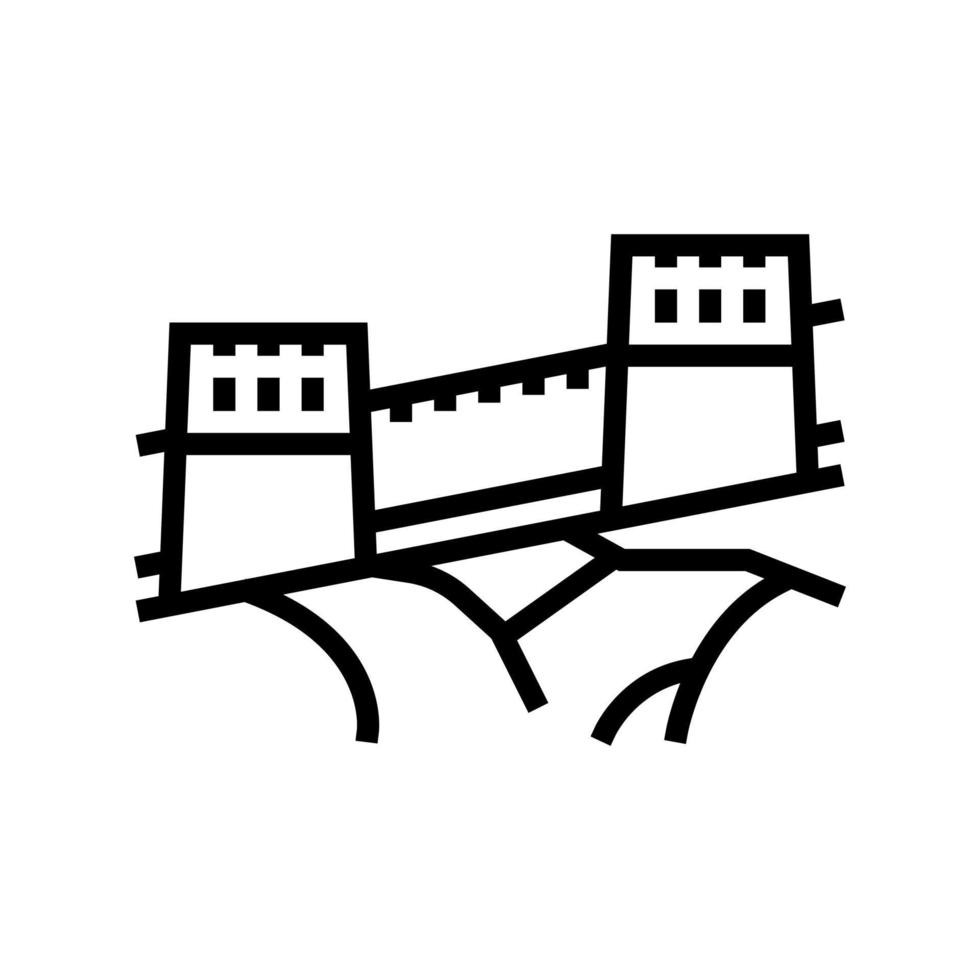great wall of china line icon vector illustration