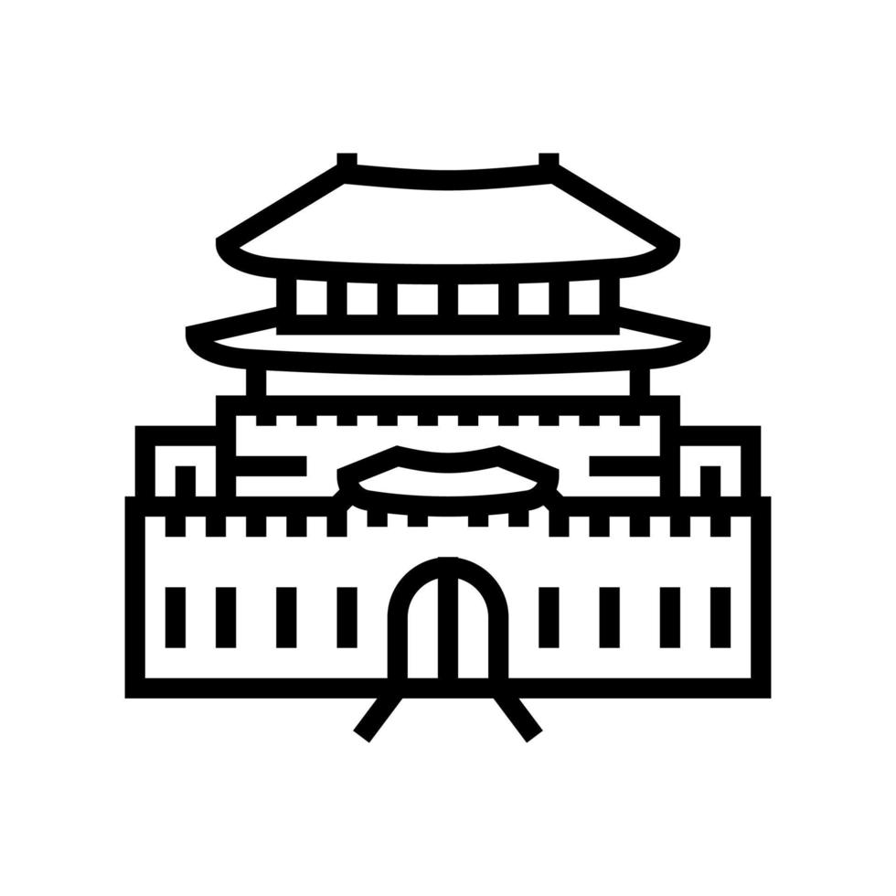hwaseong fortress line icon vector illustration