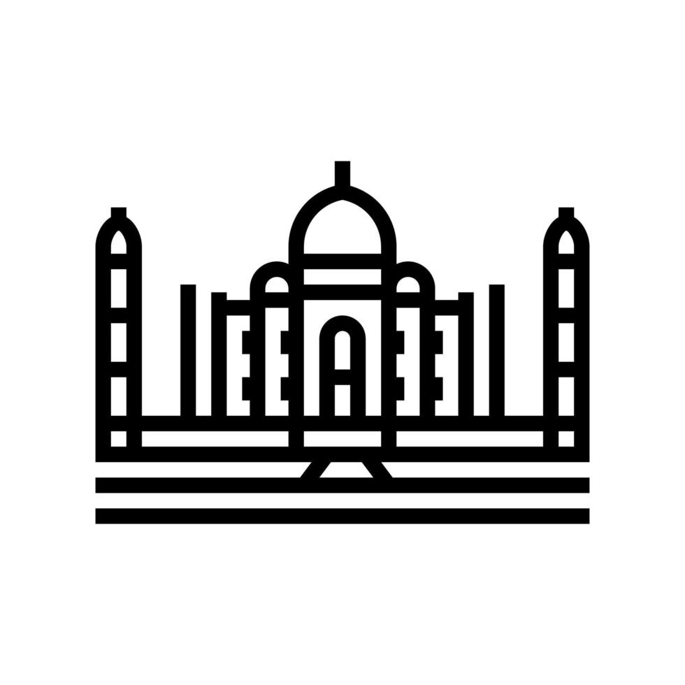 taj mahal line icon vector illustration