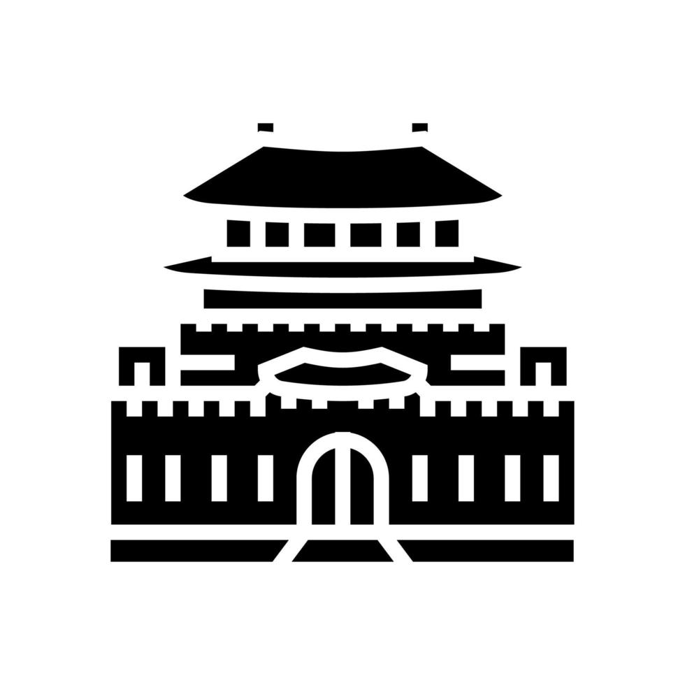 hwaseong fortress glyph icon vector illustration