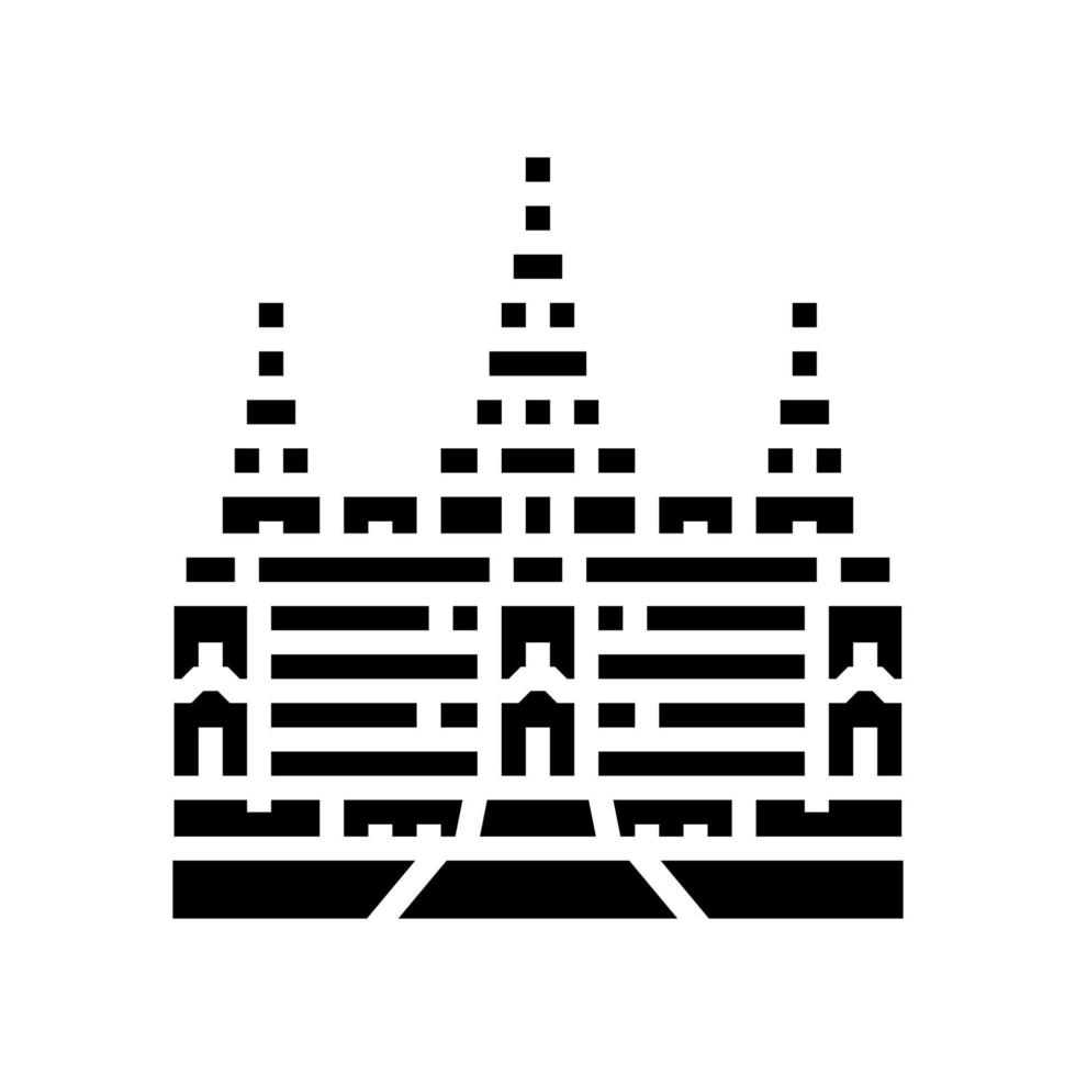 angkor wat glyph icon vector illustration