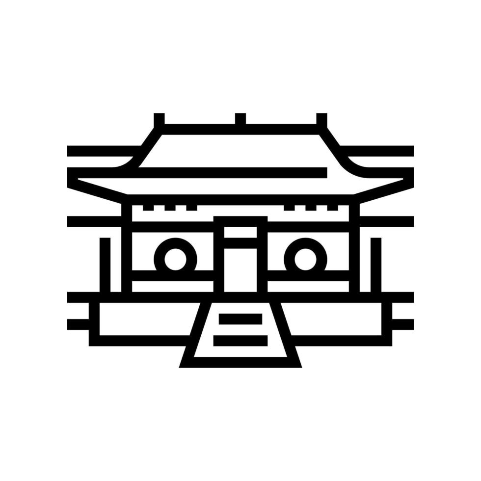 shaolin monastery line icon vector illustration