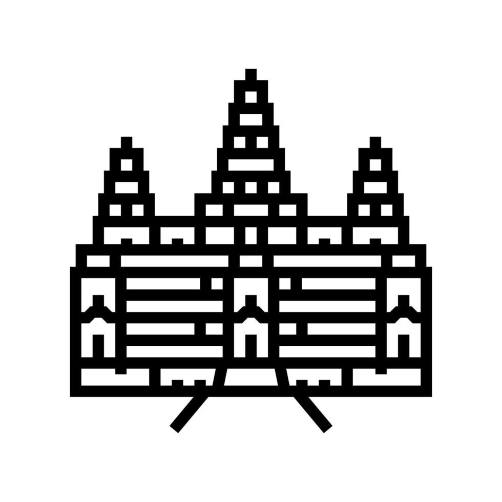angkor wat line icon vector illustration
