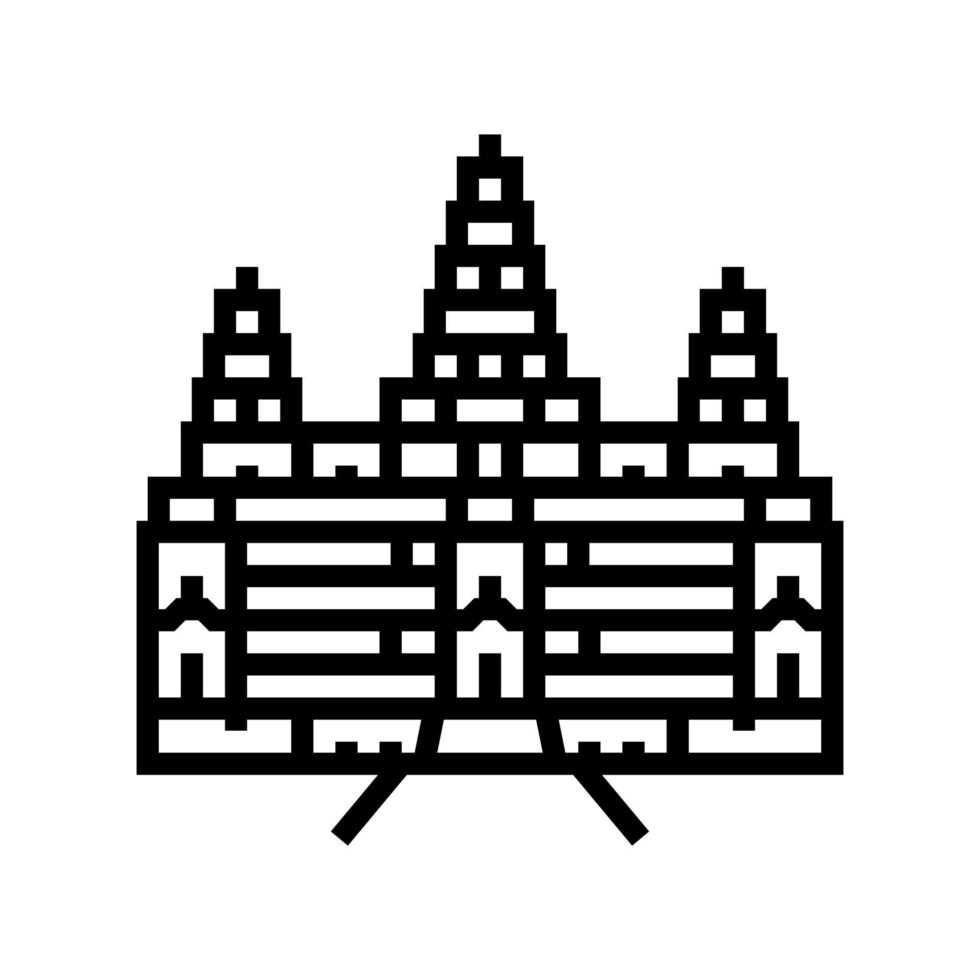 ilustración de vector de icono de línea de angkor wat