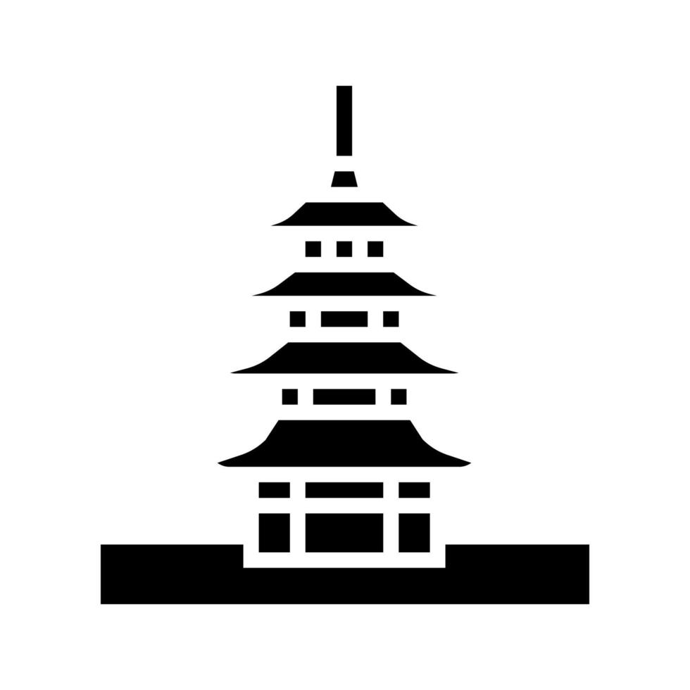 pagoda asia edificio glifo icono vector ilustración