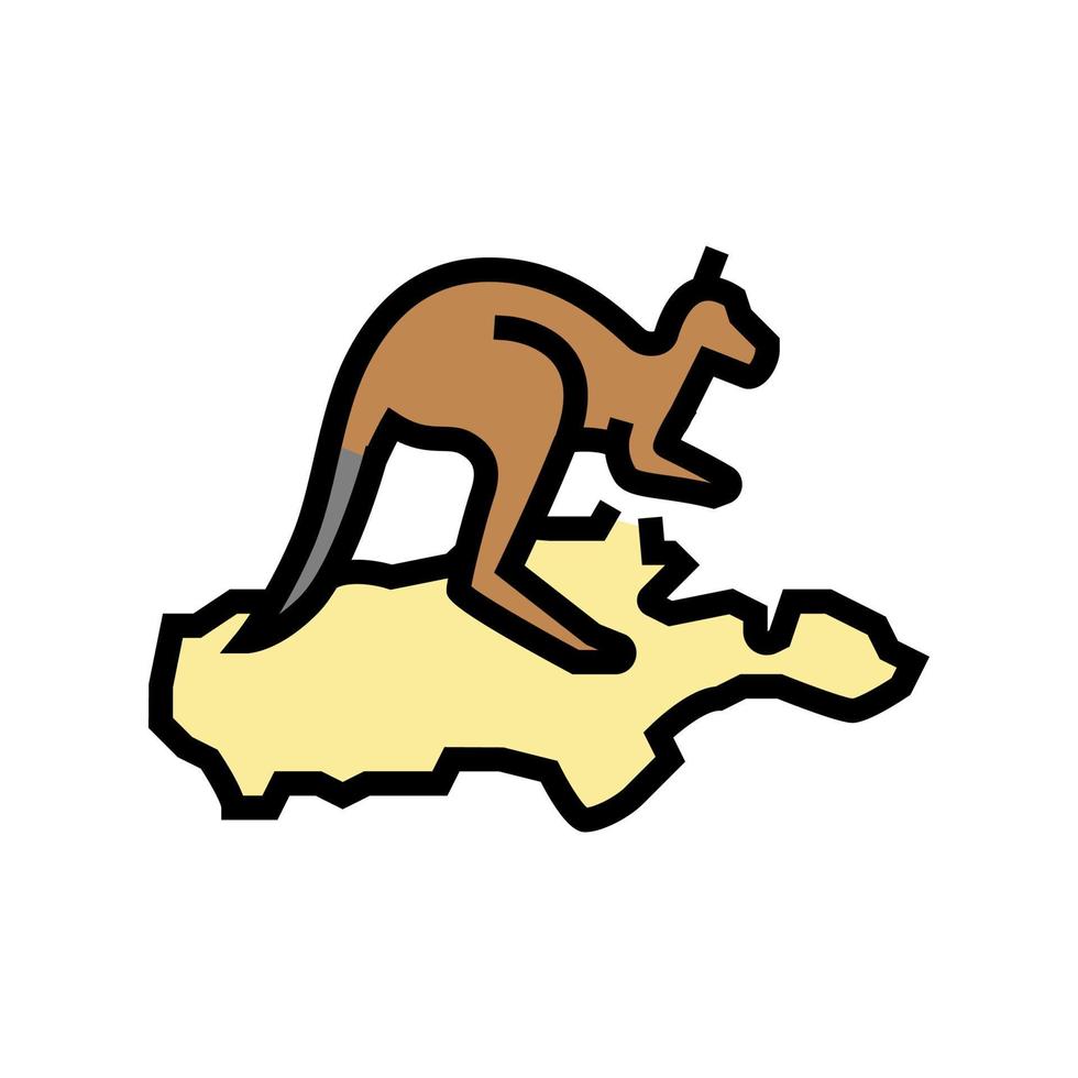 kangaroo island color icon vector illustration