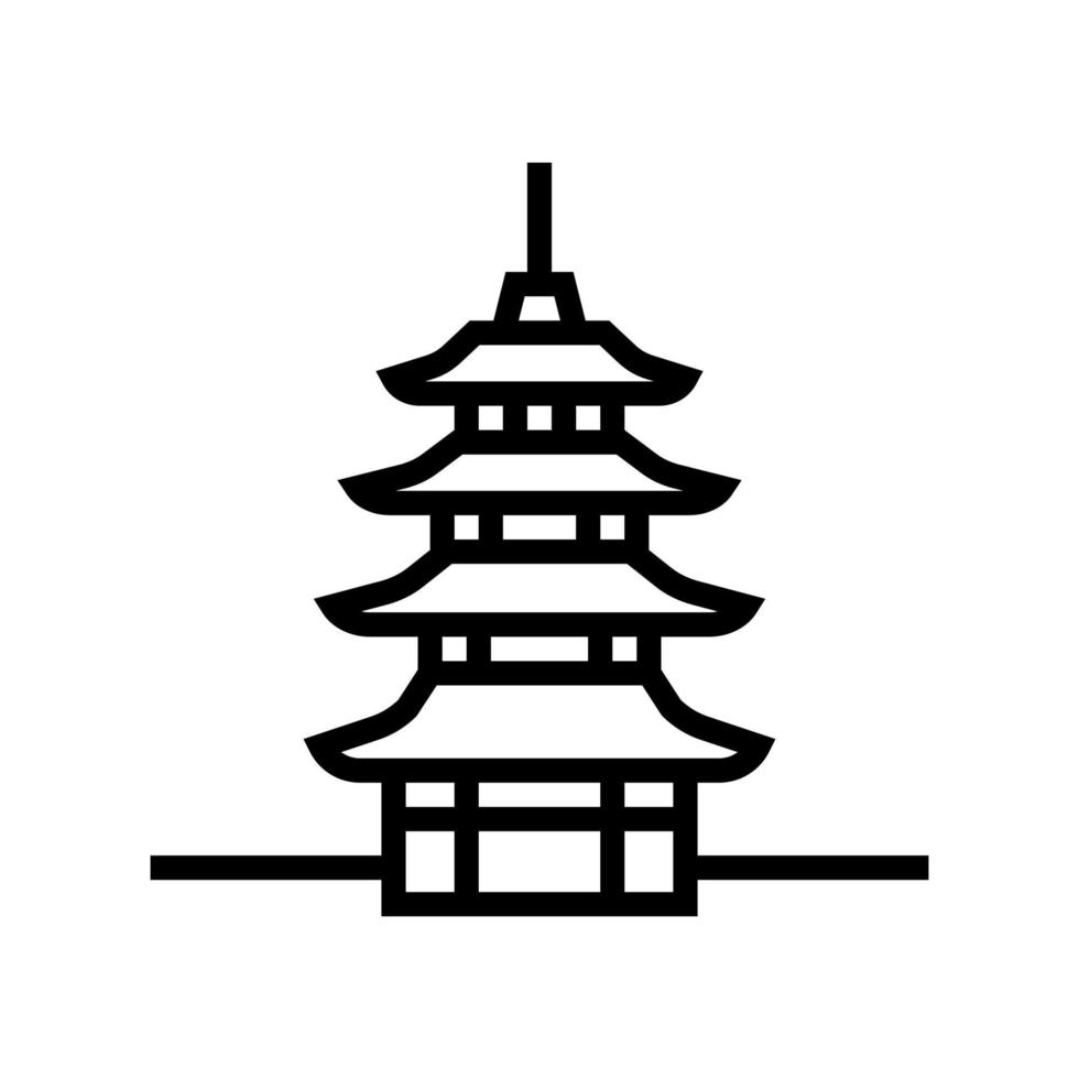 pagoda asia building line icon vector illustration