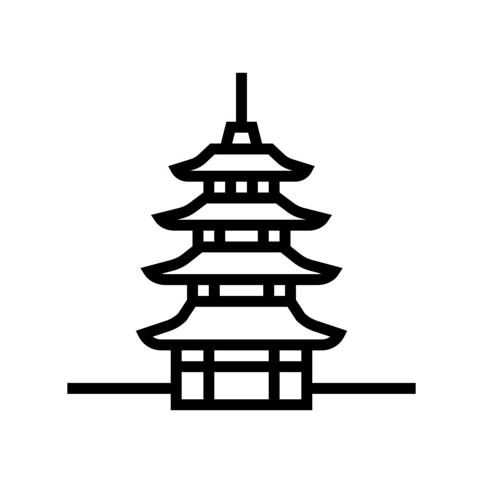 pagoda asia building line icon vector illustration