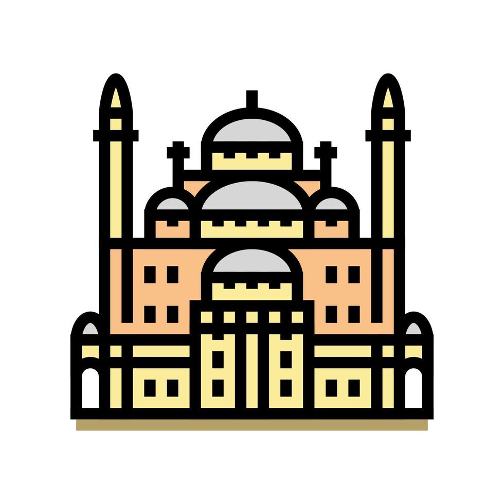 ilustración de vector de icono de color de mezquita suleiman pasha