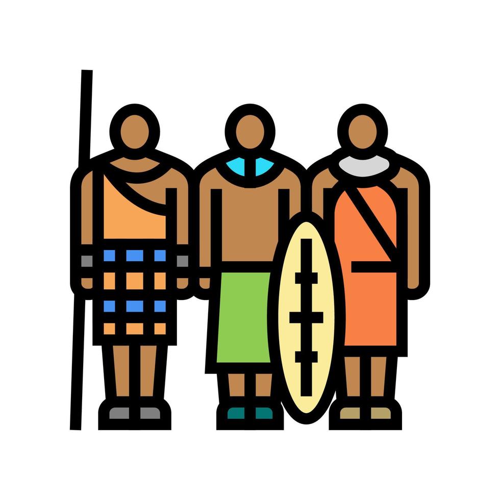 ilustración de vector de icono de color africano de tribu