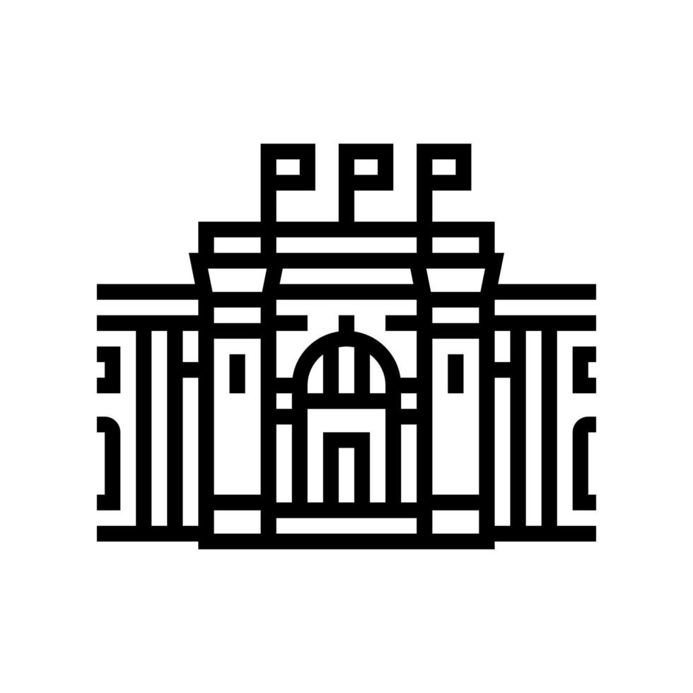 ilustración de vector de icono de línea de museo de el cairo