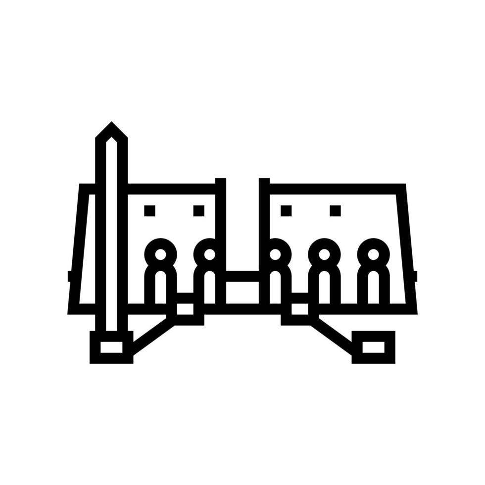 luxor temple line icon vector illustration