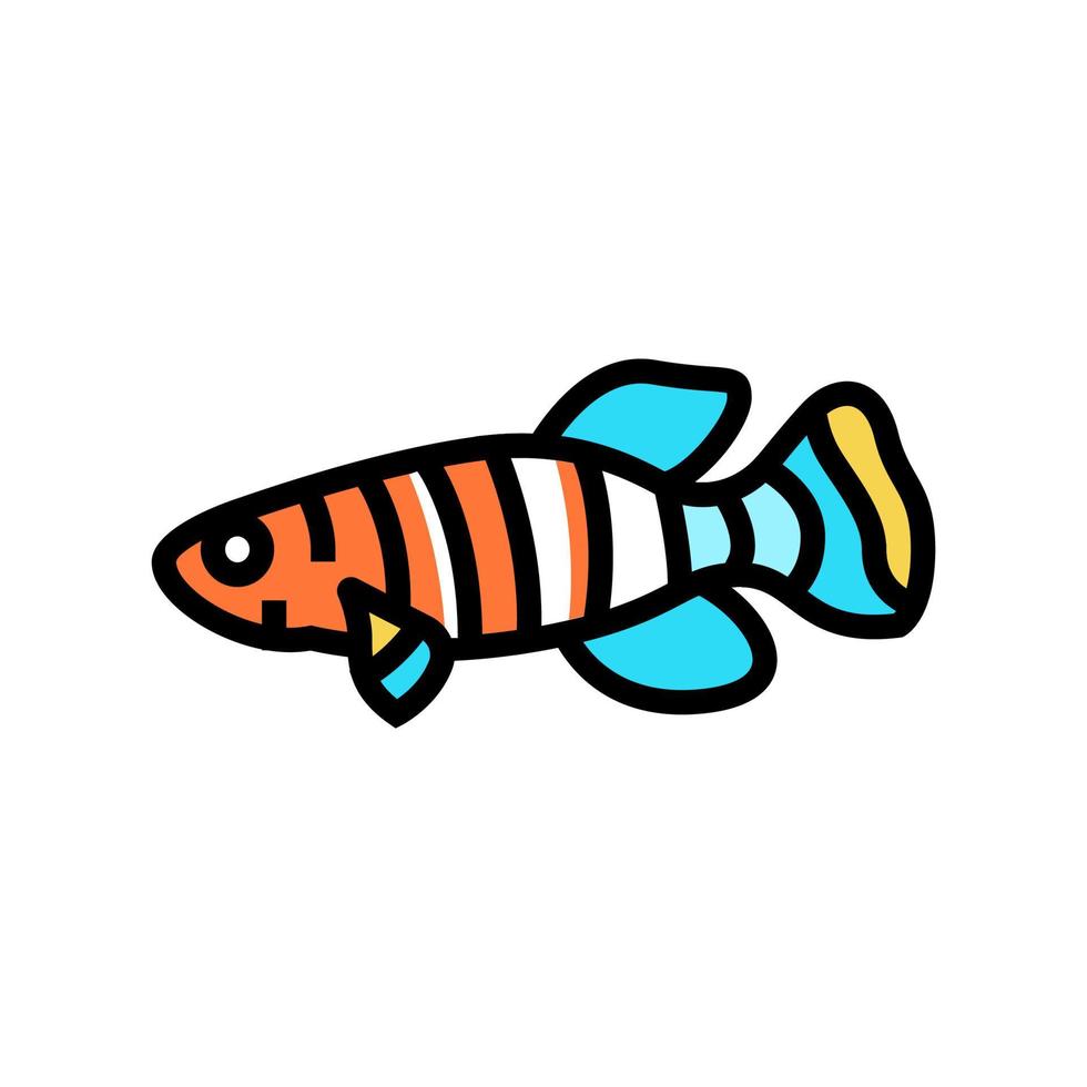 killifish aquarium fish color icon vector illustration