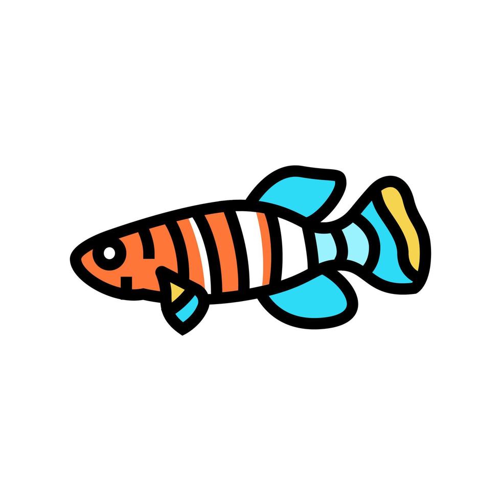 killifish aquarium fish color icon vector illustration