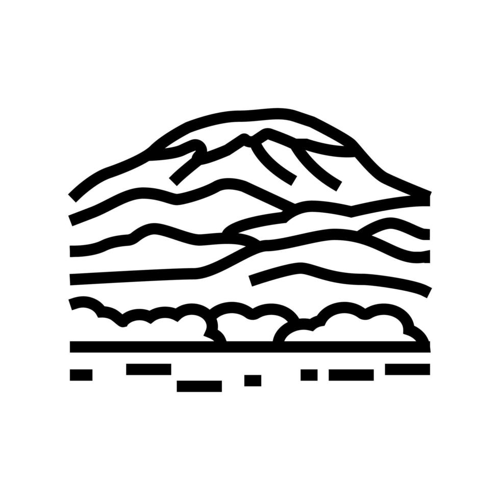 monte kilimanjaro línea icono vector ilustración