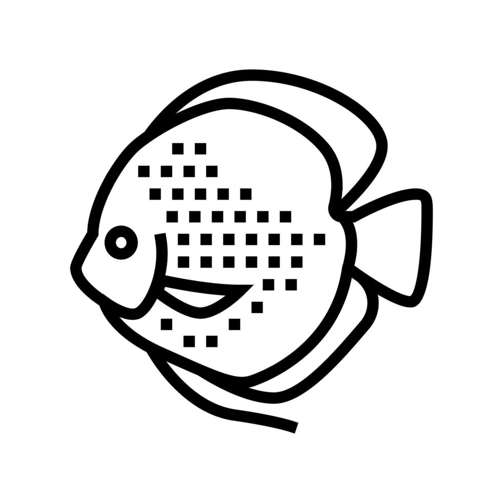 Ilustración de vector de icono de línea de peces de disco