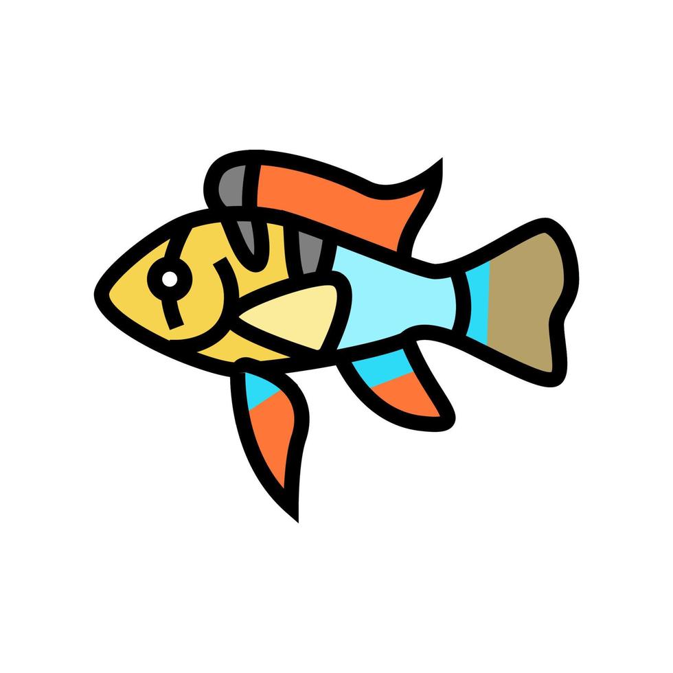 carnero cíclidos pescado color icono vector ilustración