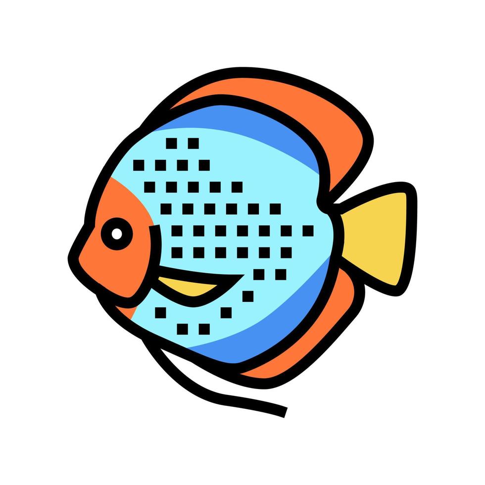 discus fish color icon vector illustration