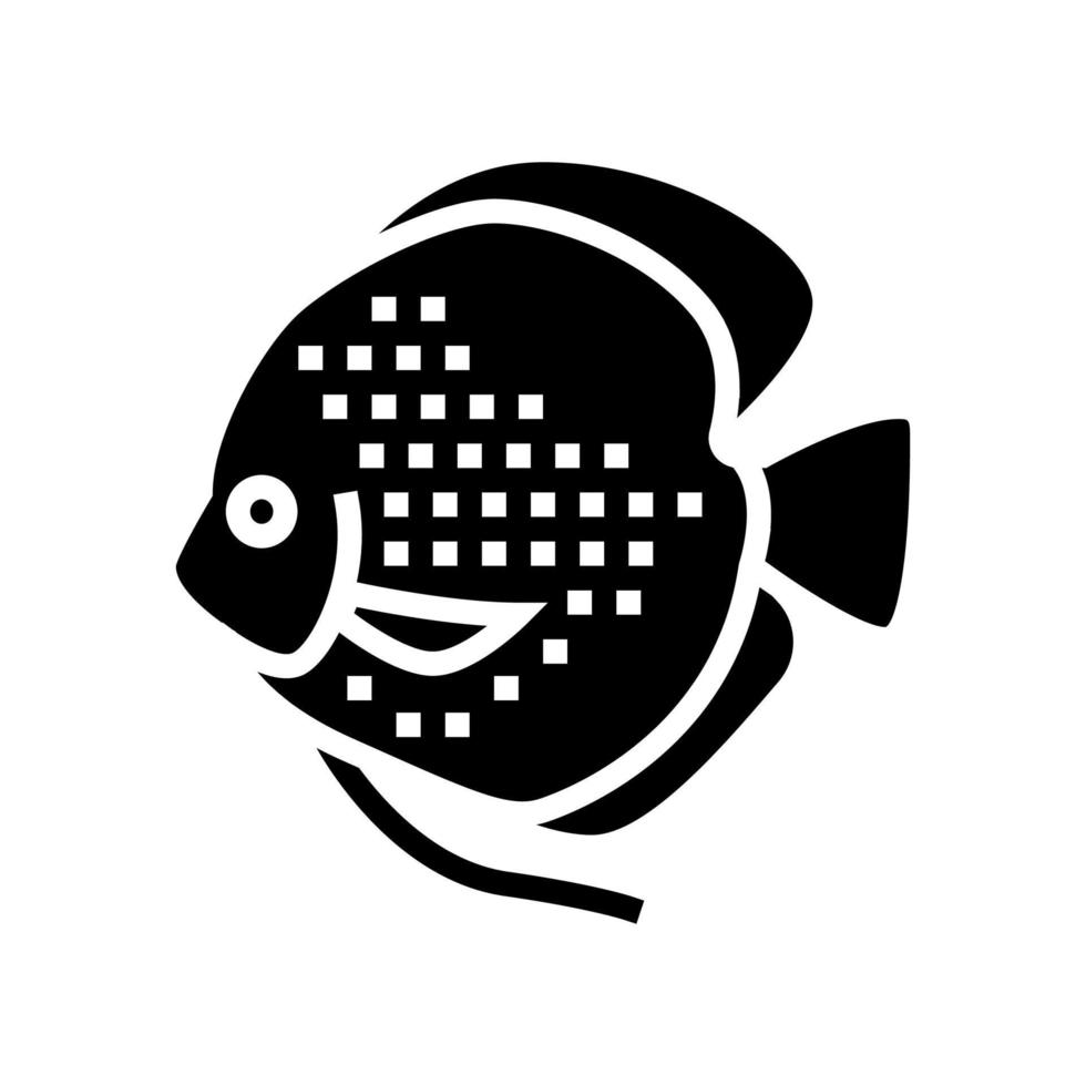 discus fish glyph icon vector illustration