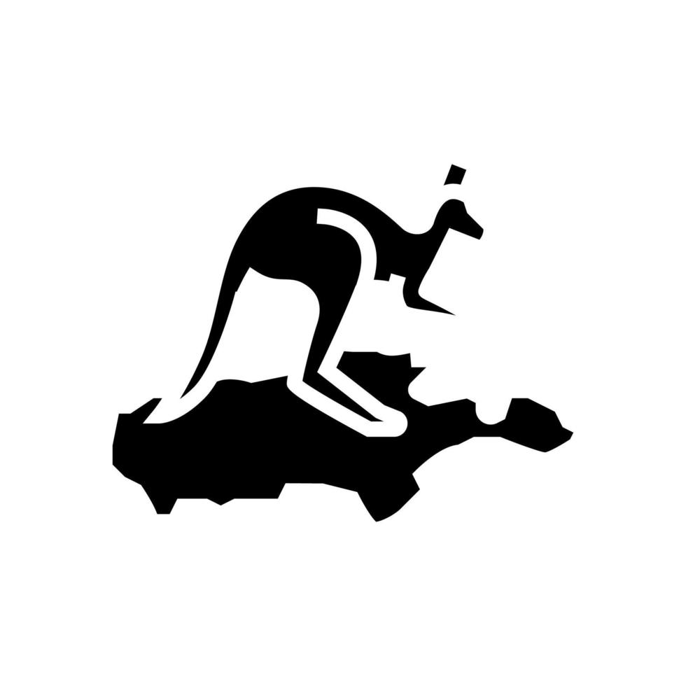 ilustración de vector de icono de glifo de isla canguro