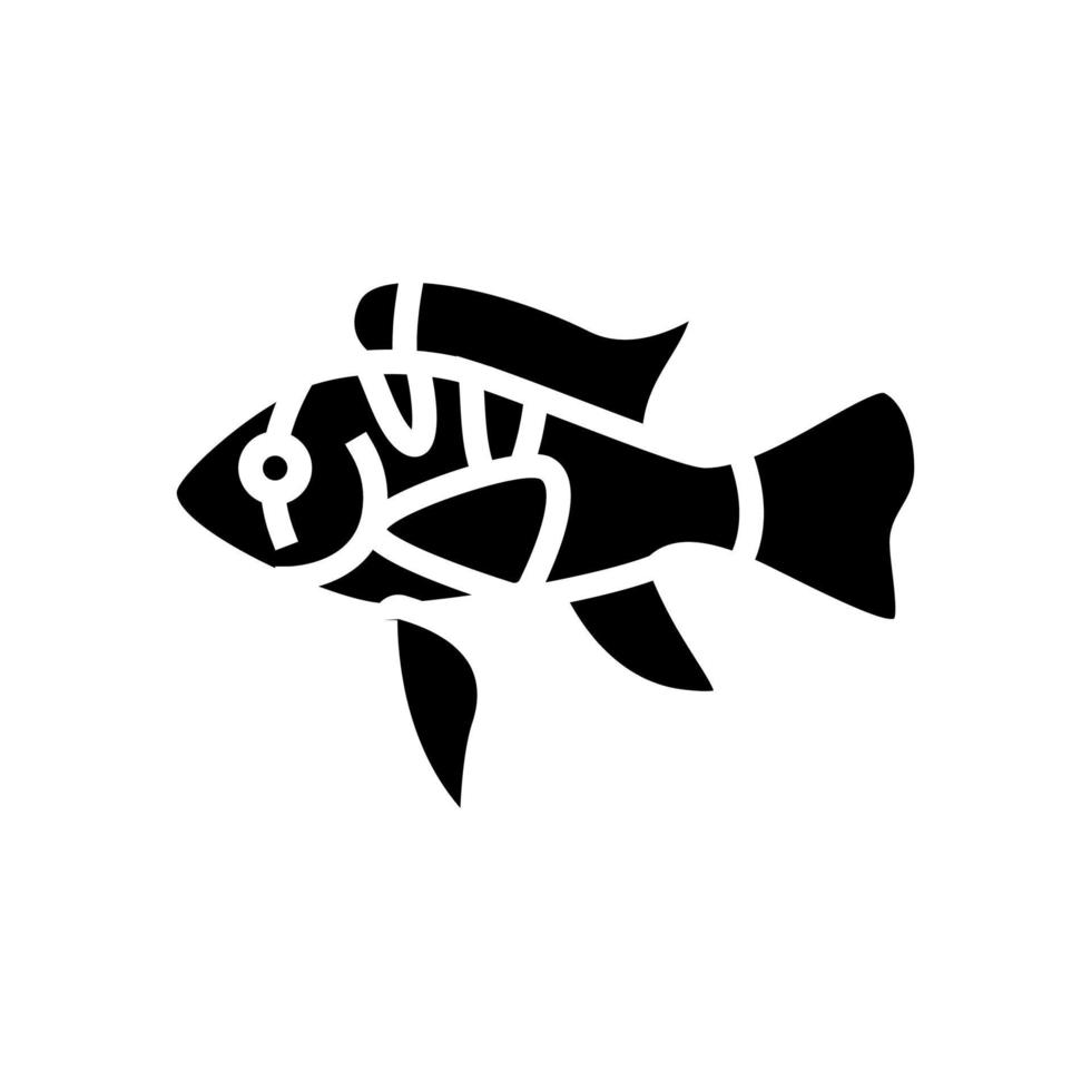 ram cichlids fish glyph icon vector illustration