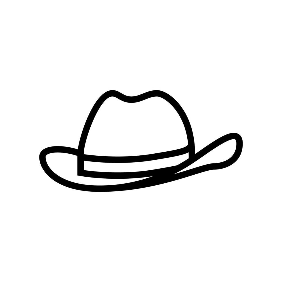 sombrero vaquero línea icono vector ilustración