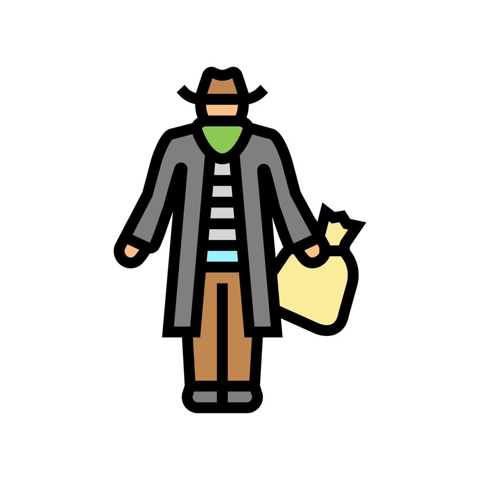 bandit man color icon vector illustration