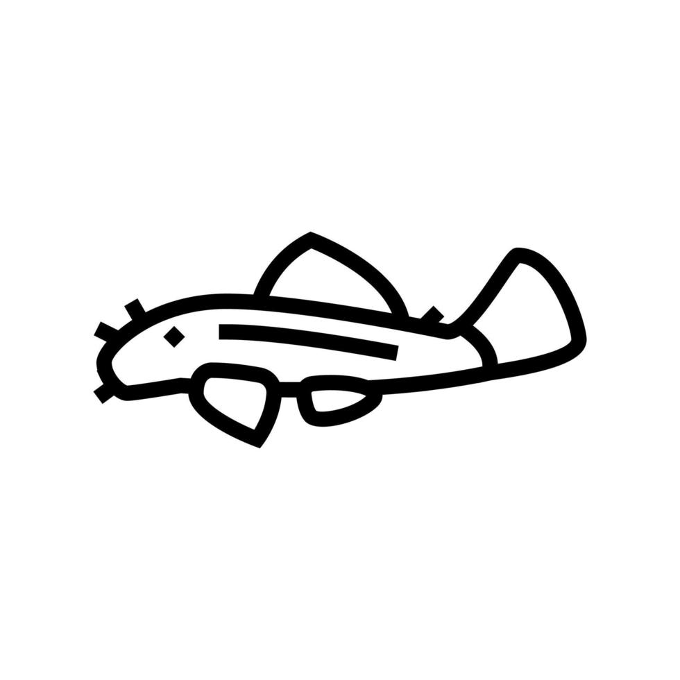 bristlenose pleco line icon vector illustration