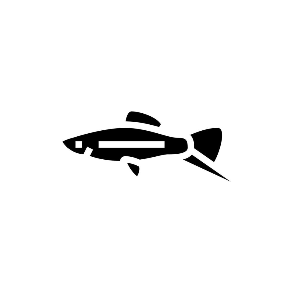 Ilustración de vector de icono de glifo de pez cola de espada
