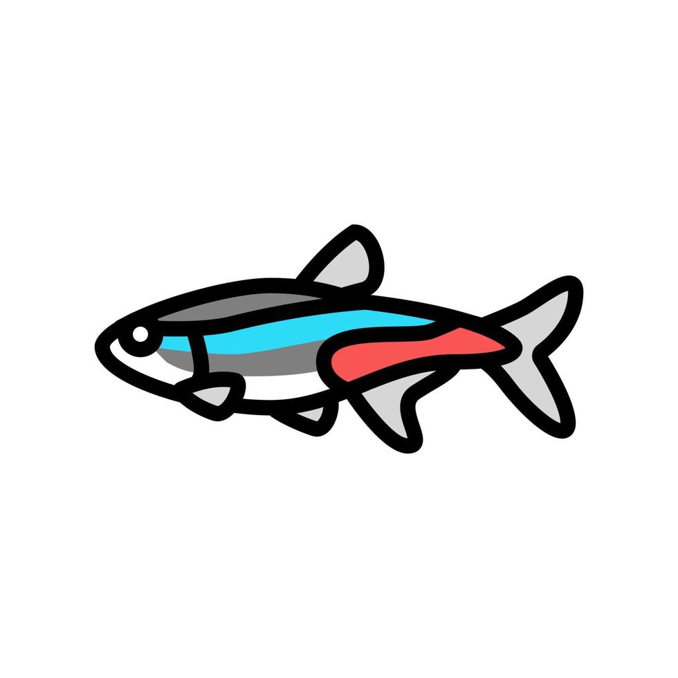 Ilustración de vector de icono de color de peces de acuario tetras