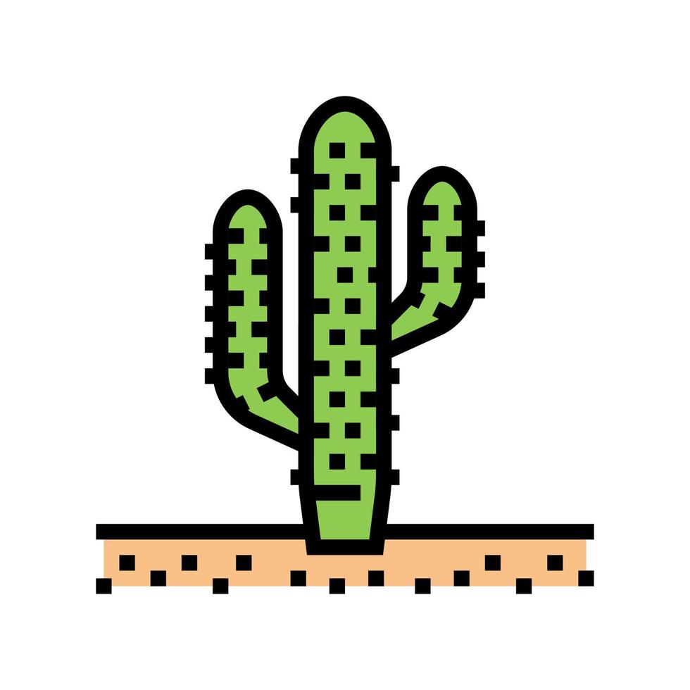 cactus western plant color icon vector illustration