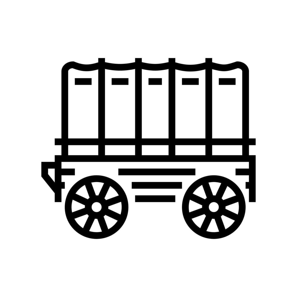 wagon trailer line icon vector illustration