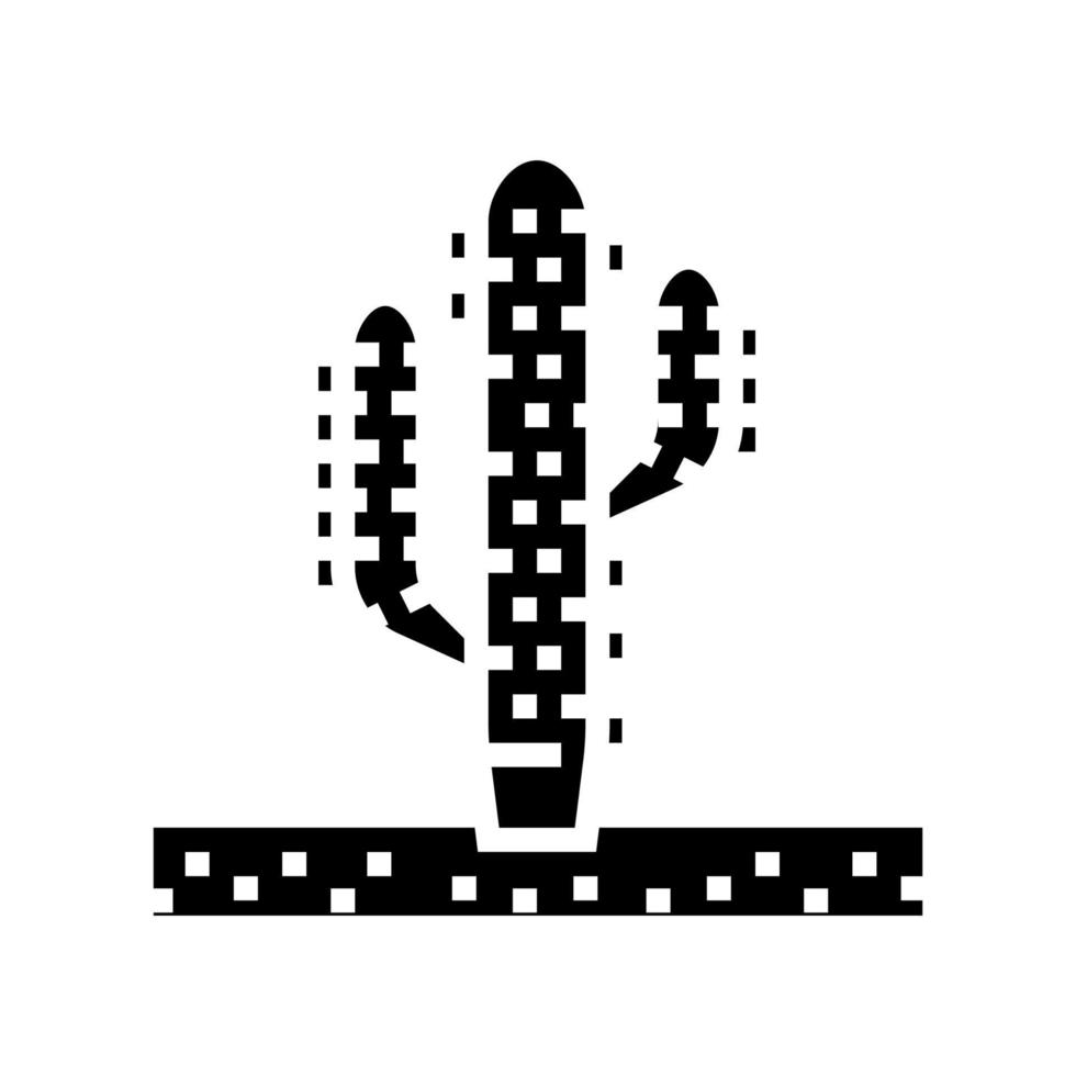 cactus western plant glyph icon vector illustration
