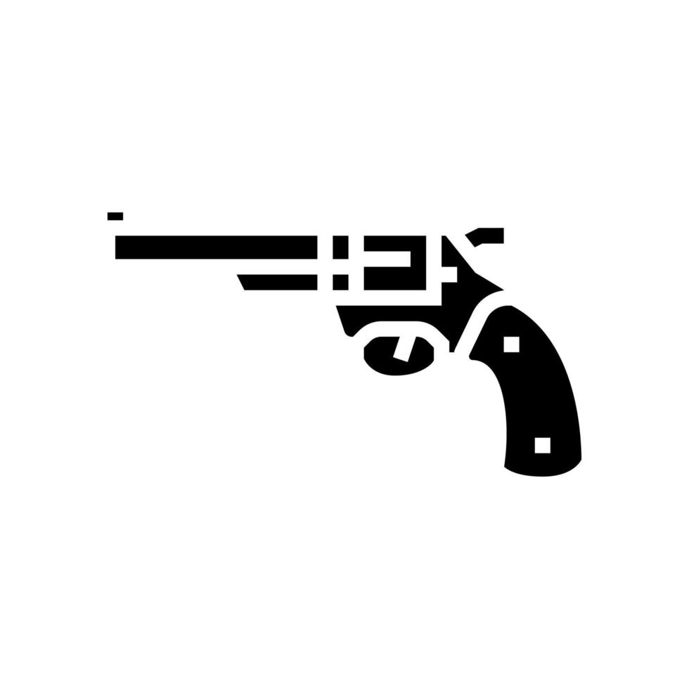 pistola revólver glifo icono vector ilustración