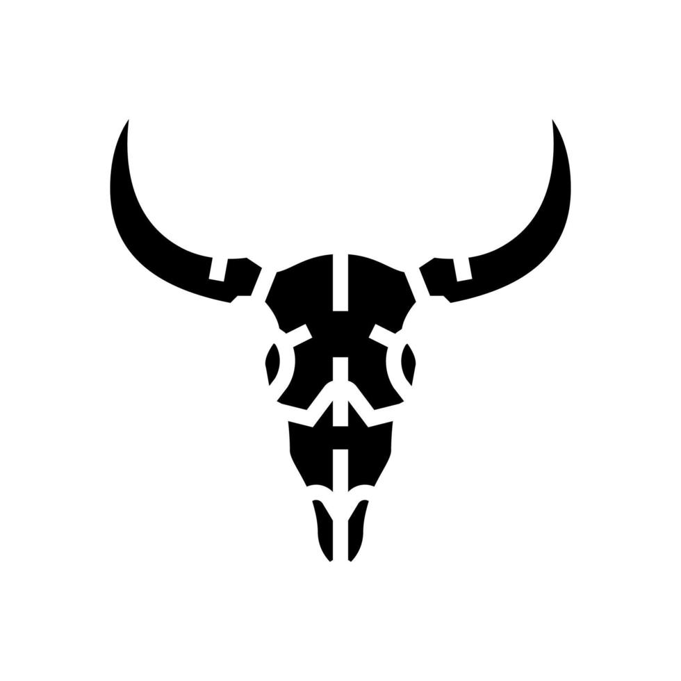 skull bull glyph icon vector illustration