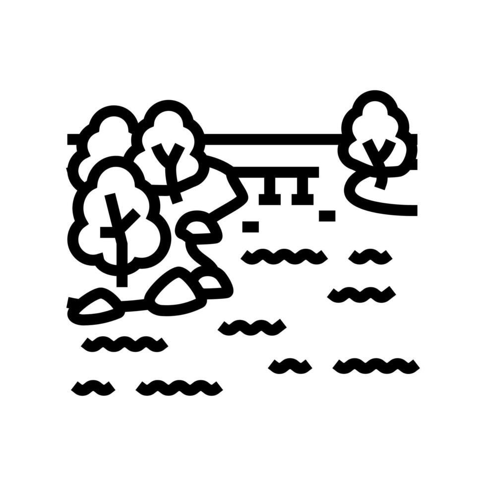 malawi lake line icon vector illustration